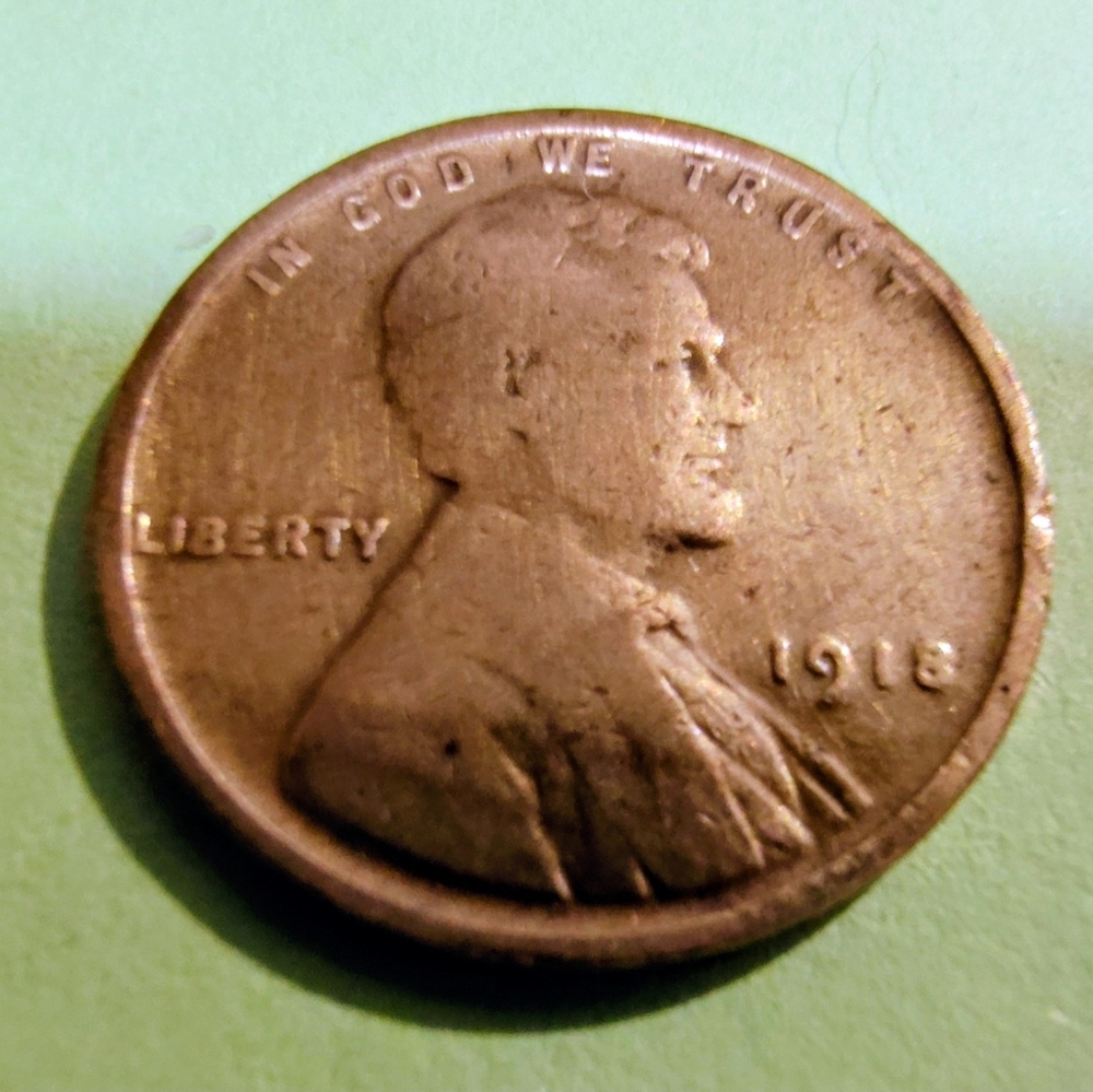 1918 Lincoln Wheat Penny 1-Cent In Good Circulated Condition. Item #5052